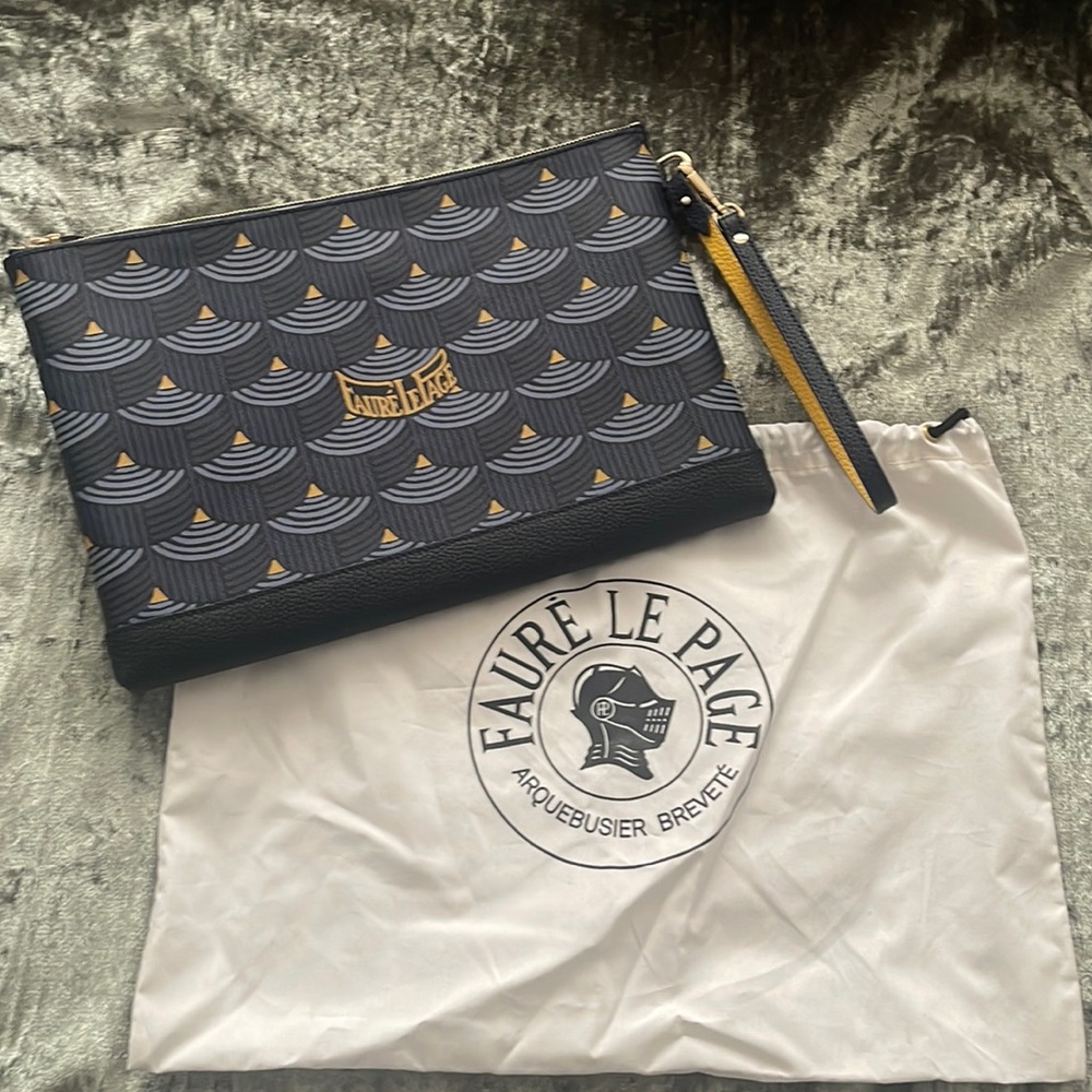 AUTHENTIC FAURE LE PAGE POCHETTE ZIP 29 in large scale Navy